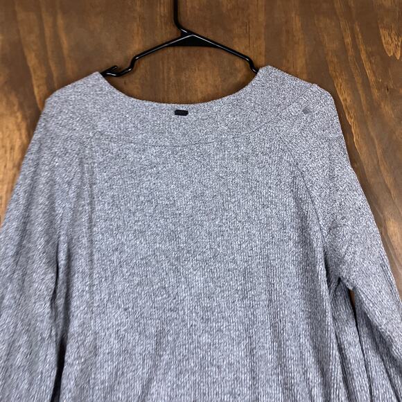 Tropik Womens Sweater Charcoal Ribbed Boat Neck Long Sleeve Knit Stretch Large - Picture 11 of 12